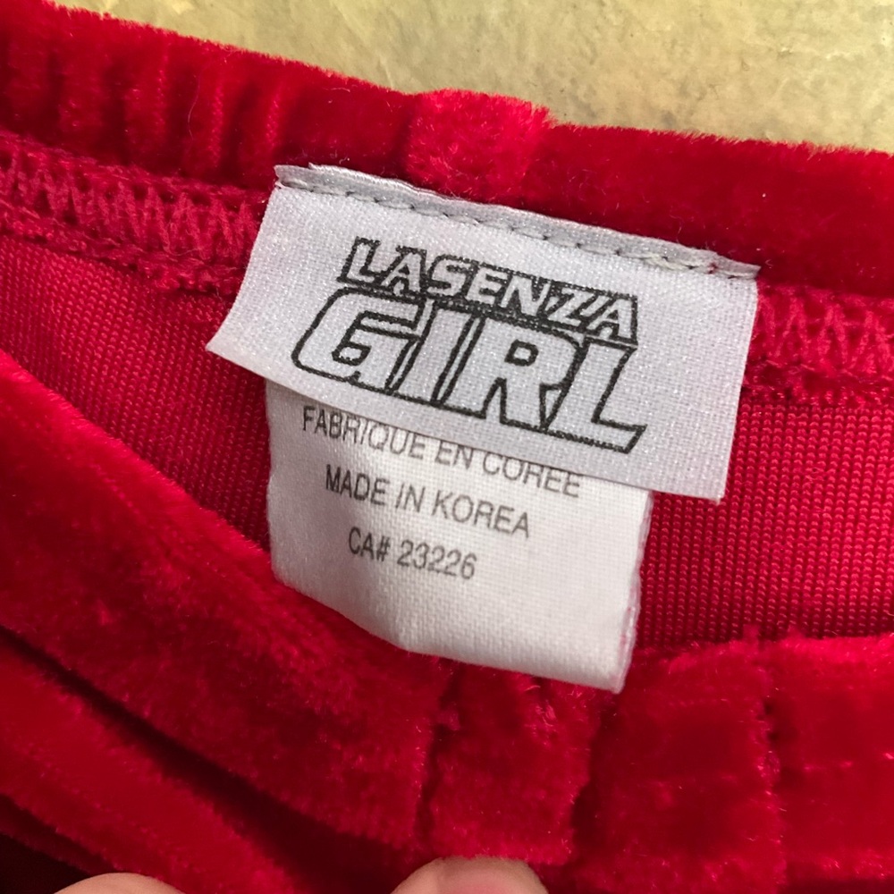 Vintage Y2K La Senza Girl Red Stretch Velvet Ruched Front Bellbottoms Flares - Picture 5 of 7